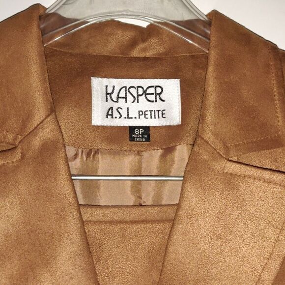Kasper A.S.L. Petite Polyester‎ Caramel Brown Suit - Picture 2 of 7